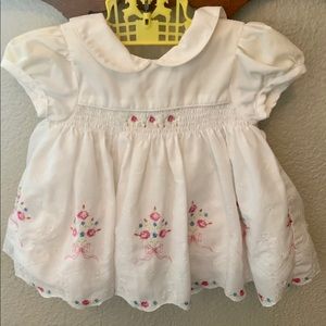 Infant white embroidered dress
